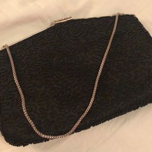 Black Vintage Beaded Dress Purse